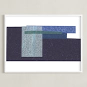 "Waves Crashing" - Art Print in Navy by Marissa Hodges - Framed
