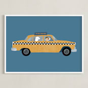 "New York" - Personalized Art Print in Taxi by Jenna Holcomb - Framed