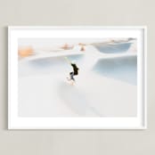 "Free" - Art Print in Sky Blue by Mike Sunu - Framed