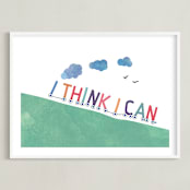 "You can." - Art Print in grass green by R studio - Framed