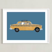"New York" - Art Print in Taxi by Jenna Holcomb - Framed