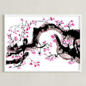 "Pink Bloom" - Art Print in Pink Bloom by Stuart Heir - Framed