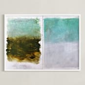 "Blur" - Art Print in Mint Green by Hadas Tal - Framed