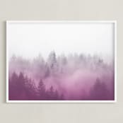 "Forest of Dreams I" - Art Print in Fuchsia Pink by Lynann Colligan - Framed