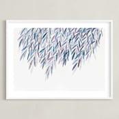 "Dreaming of Leaves" - Art Print in White by Priscilla Lee - Framed