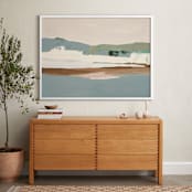 "Slate Gray Seascape" - Art Print in Slate Gray Blue by Caryn Owen - In a Room