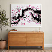"Pink Bloom" - Art Print in Pink Bloom by Stuart Heir - In a Room