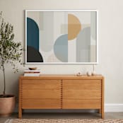"Shuffle Series Downtown" - Art Print in Moody Blue by Jennifer Morehead - In a Room