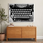 "Orga Privat Typewriter" - Art Print in Ink Black by Three Kisses Studio - In a Room