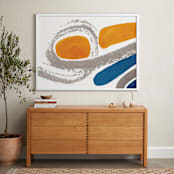 "Sun in Rotation" - Art Print in Mango Orange by Deborah Velasquez - In a Room