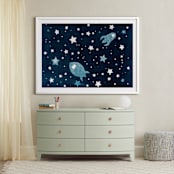 "Through space and time" - Art Print in Prussian blue by raven erebus - In a Room