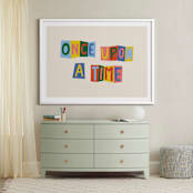 "Once Upon a Time" - Art Print in Azure Blue by Inkblot Design - In a Room