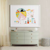 "Globetrotters" - Art Print in Ocean Blue by ERAY - In a Room