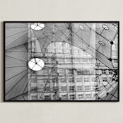 "La Grande Arche Paris_Photo collage" - Art Print in Black & White by katkerrart - Framed