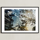 "Double The Oaks" - Art Print in Smalt Blue by Candice Estep - Framed