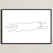 "Sleepy Kitty" - Art Print in White by Tyler Tea - Framed