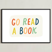 "Go Read a Book" - Art Print in Terra Cotta by Rachel K. Swanson - Framed