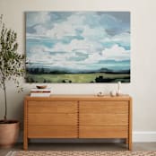 "Breezway" - Art Print in Grey blue by Susannah Bleasby - In a Room