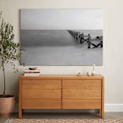 "Broken Dock at Nightfall" - Art Print in Monochromatic by Mary Ann Glynn-Tusa - In a Room