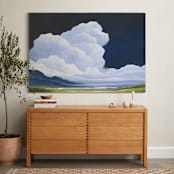 "Porcelain Sky" - Art Print in classic blue by Mya Bessette - In a Room