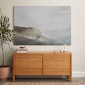 "Plains Abstract Acrylic" - Art Print in Nuetrals by Lauren Elise Fuhr - In a Room