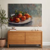 "Oranges on a Plate" - Art Print in Clementine by Wendy Keller - In a Room