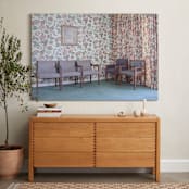"Waiting Room" - Art Print in Grandma Blue by Julie Grace Immink - In a Room