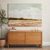 "Wetland" - Art Print in Golden Green by Field and Sky - In a Room