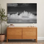 "Shorebreak Drama" - Art Print in black and white by Debra Butler - In a Room