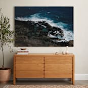 "Tidal Pools & Crashing Waves" - Art Print in Teal Ocean by Whitney Todd - In a Room