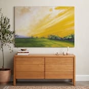 "Western Dawn" - Art Print in warm yellow by Stephanie Goos Johnson - In a Room