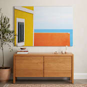 "Horizons II" - Art Print in Sky Blue by Massimiliano Massimo Borelli - In a Room