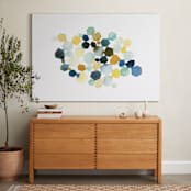 "Hexagon Cluster II" - Art Print in Yellow by Yao Cheng Design - In a Room