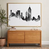 "New York City Skyline" - Art Print in Shades of Black by Kelsey McNatt - In a Room