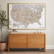 "Detailed map of the United States" - Art Print in Taupe and grey by Rosana Laiz Blursbyai - In a Room