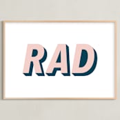 "Be Rad" - Art Print in Sea and Sand by Christine Sullivan Houlihan - Framed