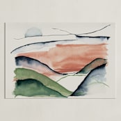 "Abstract Sunrise in the Hills" - Art Print in Blush by Janelle Cunningham - Unframed