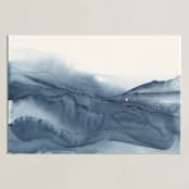 "Atmospheric Blue" - Art Print in Indigo Blue by Isabel Aguilar - Isolda - Unframed
