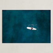 "Waiting on Waves" - Art Print in Dark Teal by Jessica Rice - Unframed