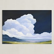"Porcelain Sky" - Art Print in classic blue by Mya Bessette - Unframed