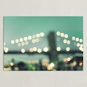 "NYC Dusk" - Art Print in Dark Mint by Caroline Mint - Unframed