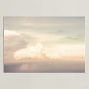 "Flying With Clouds" - Art Print in yellow by Qing Ji - Unframed