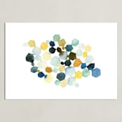 "Hexagon Cluster II" - Art Print in Yellow by Yao Cheng Design - Unframed