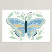 "Flutter & Fly" - Personalized Art Print in Sun and Sky by Blue Ombre co - Unframed