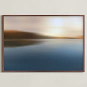 "Morning Glow" - Art Print in Deep Lake Blue by Karen Kaul - Framed