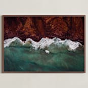 "mountain tide" - Art Print in Sea Green by Jenn Lampl - Framed