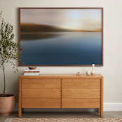 "Morning Glow" - Art Print in Deep Lake Blue by Karen Kaul - In a Room