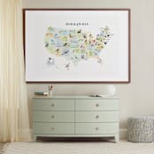 "State Birds of the USA" - Art Print in Natural by Cynthia Jacquette - In a Room