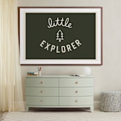 "Little Explorer Flag" - Art Print in Pine Green by Darby McGuire - In a Room