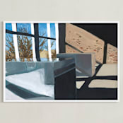 "Marfa Inside" - Art Print in Peach by Stephanie C Martinez - Framed